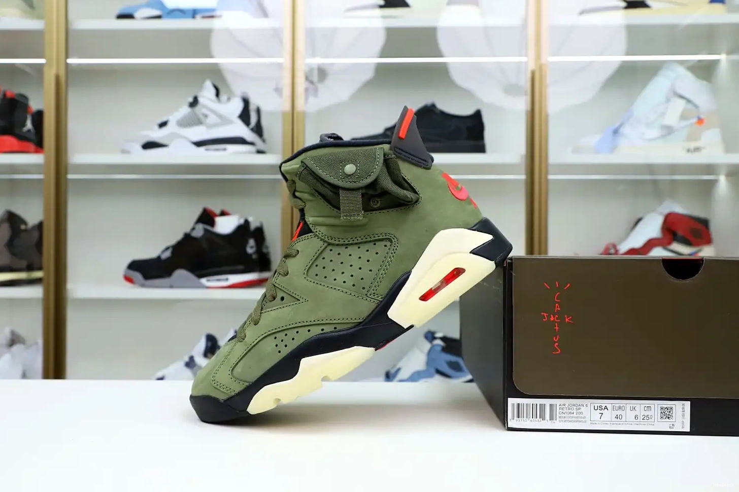 Kimikick TRAVIS RETRO JORDAN AIR X 6 SCOTT 'OLIVE' 0422